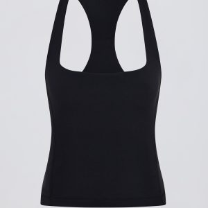 Soft Active Racerback Tank Top in Black