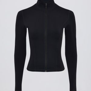 Soft Active Zip-Up Jacket in Black