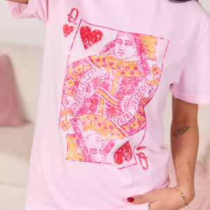 Queen of Hearts Light Pink Graphic Tee