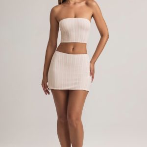 Modal Mid-Rise A-Line Mini Skirt in Stripe Print