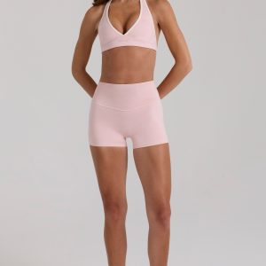 Soft Active Mini Shorts in Blush Marl