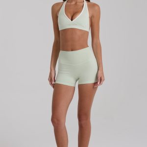 Soft Active Mini Shorts in Sage Marl